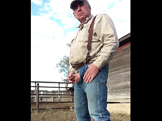 Outdoor pissing farmer