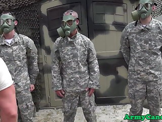 Katonai Muscular military gays ass ravaging troops