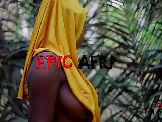 Africký Ebony hijab slut Masturbates solo