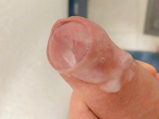 겸 찬사 Phimosis Tight Foreskin Edging Close Up Pulsing Cum Flow